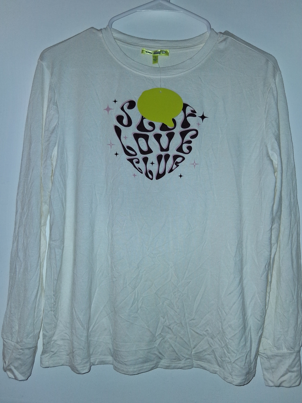 Kids Long-Sleeve Graphic Tee - White with Purple Print
